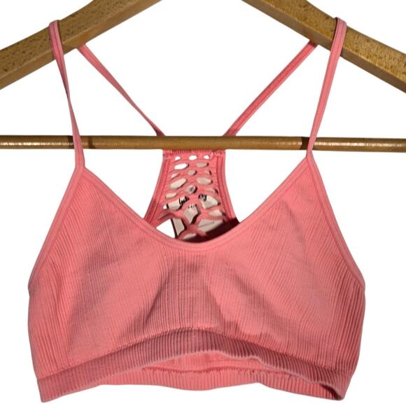 Intimately Free People Pink XS Bralette Crisscross Intimates Bra Basic - Picture 1 of 4
